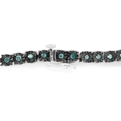 Haus Of Brilliance Black Rhodium Plated .925 Sterling Silver 1.0 Cttw Diamond Miracle Tennis Bracelet In White