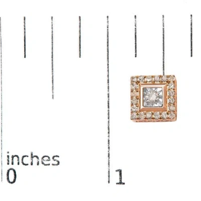 Haus Of Brilliance 14k Rose Gold Plated .925 Sterling Silver 1/2 Cttw Diamond Halo Square-shaped Fra In Pink/rose Gold Tone/gold Tone