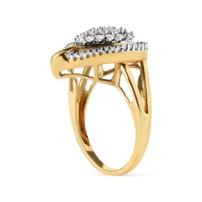 Haus Of Brilliance 10k Yellow Gold 1 Cttw Diamond Ballerina Cluster Ring In Yellow