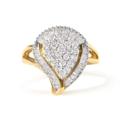 Haus Of Brilliance 10k Yellow Gold 1 Cttw Diamond Ballerina Cluster Ring In Yellow
