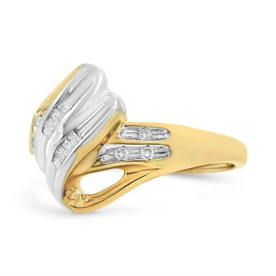 Haus Of Brilliance 10k Yellow And White Gold 1.00 Cttw Round And Baguette-cut Diamond Accent Bypass
