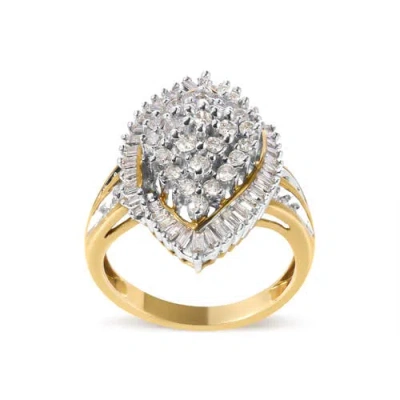Haus Of Brilliance 10k Yellow Gold 1.0 Cttw Diamond Cluster Ring In Yellow