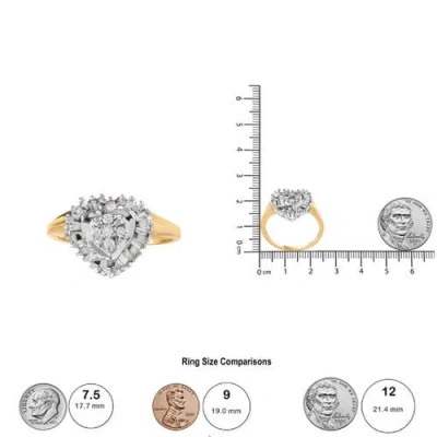 Haus Of Brilliance 10k Yellow Gold 1/4 Cttw Round And Baguette Cut Diamond Heart Shape Ballerina Ring In Gold