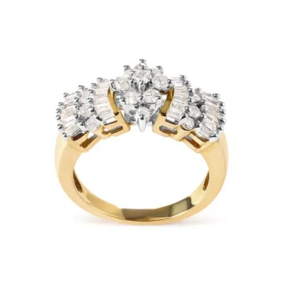 Haus Of Brilliance 10k Yellow Gold 1.00 Cttw Diamond Starburst Ring Band In Yellow