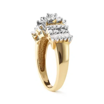 Haus Of Brilliance 10k Yellow Gold 1.00 Cttw Diamond Starburst Ring Band In Yellow