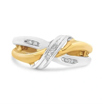 Haus Of Brilliance 10k Gold 1/20 Cttw Round-cut Diamond Bypass Ring In Yellow