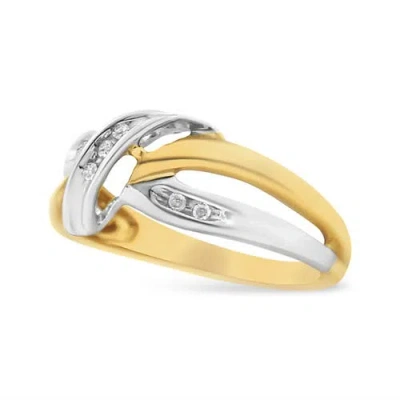 Haus Of Brilliance 10k Gold 1/20 Cttw Round-cut Diamond Bypass Ring In Yellow