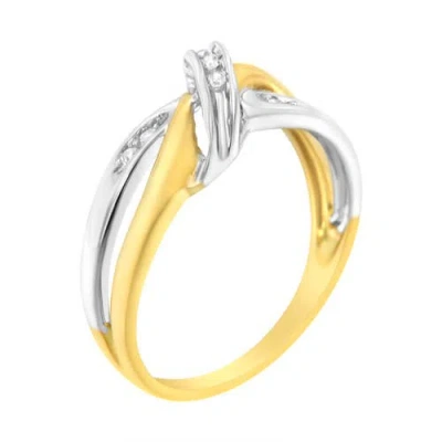 Haus Of Brilliance 10k Gold 1/20 Cttw Round-cut Diamond Bypass Ring In Yellow