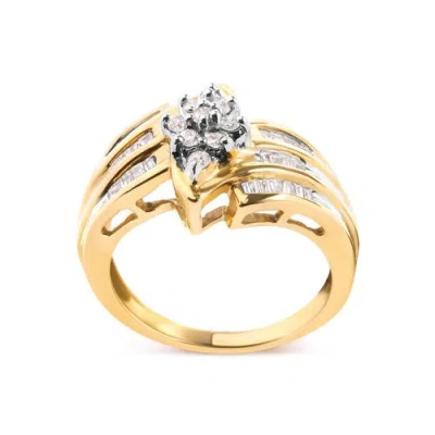 Haus Of Brilliance 10k Yellow Gold 1/2cttw Diamond Cluster Head & Shank Ring In Yellow
