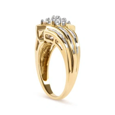 Haus Of Brilliance 10k Yellow Gold 1/2cttw Diamond Cluster Head & Shank Ring In Yellow