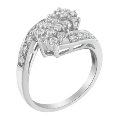 Haus Of Brilliance 14kt White Gold 7/8 Cttw Diamond Cluster Ring Band In White