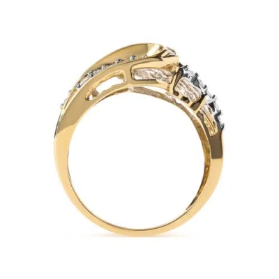 Haus Of Brilliance 10k Yellow Gold 1/2 Cttw Round And Baguette Cut Diamond Open Space Bypass Ring In Gold