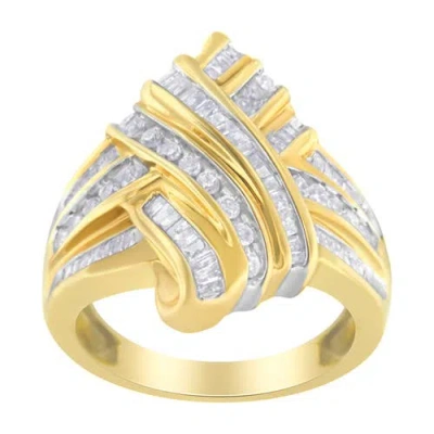 Haus Of Brilliance 10k Yellow Gold 1.0 Cttw Diamond Bypass Ring In Yellow