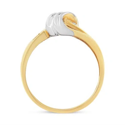 Haus Of Brilliance 10k Gold 1/10 Cttw Baguette And Round-cut Diamond Bypass Ring In Gold