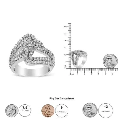 Haus Of Brilliance 14k White Gold 1 1/2 Cttw Diamond Open Double Heart Bypass Ring Band In Metallic