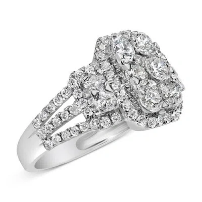 Haus Of Brilliance 14k White Gold 2 1/4 Cttw Diamond Cocktail Cluster Ring In White