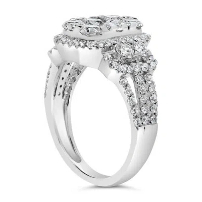 Haus Of Brilliance 14k White Gold 2 1/4 Cttw Diamond Cocktail Cluster Ring In White