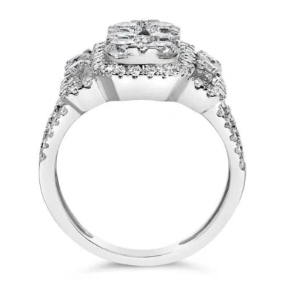 Haus Of Brilliance 14k White Gold 2 1/4 Cttw Diamond Cocktail Cluster Ring In White