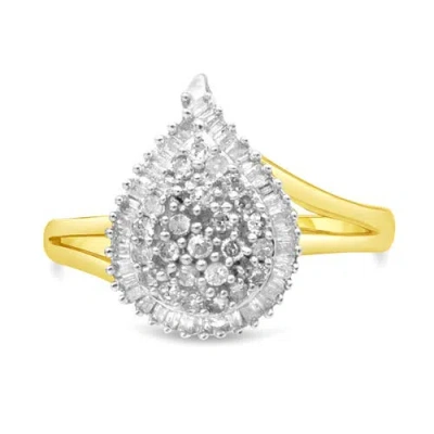Haus Of Brilliance 10k Yellow Gold 1/2 Cttw Diamond Pear Ring In Yellow