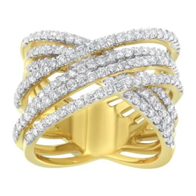 Haus Of Brilliance 10kt Yellow Gold 1 5/8 Cttw Diamond Bypass Ring In Yellow