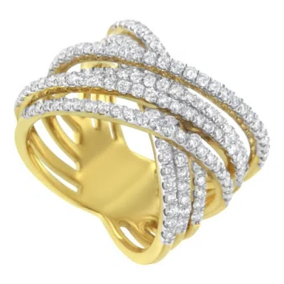 Haus Of Brilliance 10kt Yellow Gold 1 5/8 Cttw Diamond Bypass Ring In Yellow
