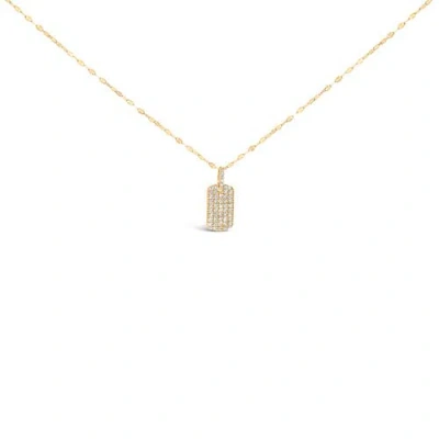 Haus Of Brilliance 18k Yellow Gold Plated.925 Sterling Silver 1/3 Cttw Diamond Studded Dog Tag 18" P