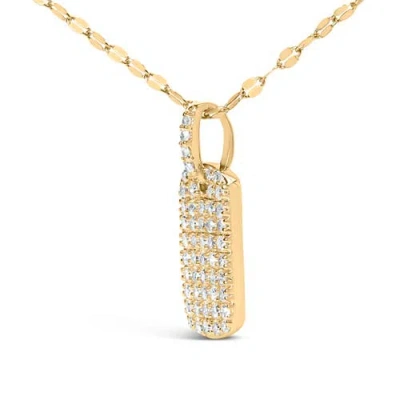 Haus Of Brilliance 18k Yellow Gold Plated.925 Sterling Silver 1/3 Cttw Diamond Studded Dog Tag 18" P