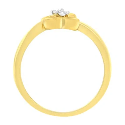 Haus Of Brilliance 14kt Yellow Gold 1/20 Ctw. Dual Heart Diamond Ring In Yellow