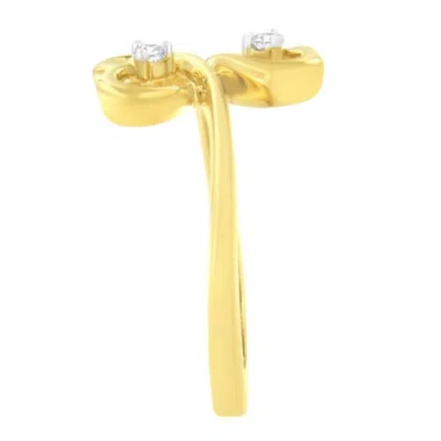 Haus Of Brilliance 14kt Yellow Gold 1/20 Ctw. Dual Heart Diamond Ring In Yellow