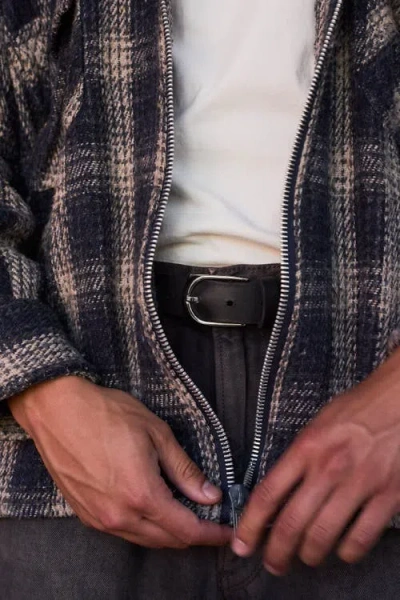 Ezra Arthur Horseshoe Buckle Leather Belt 30mm In Black