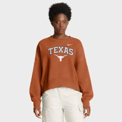 Nike Texas Orange Texas Longhorns Oversized Phoenix Arch Pullover Sweatshirt In Brown