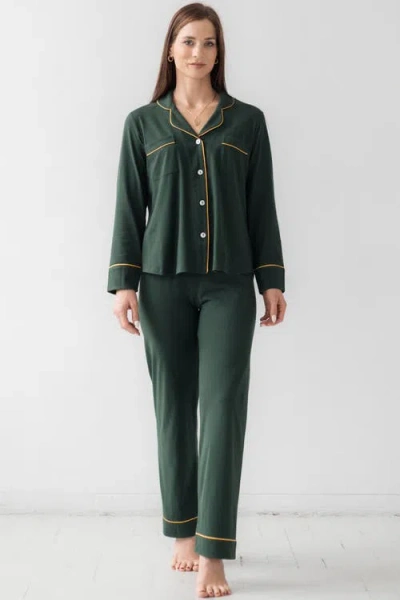 Salua Classic Luxury Pajamas In Green