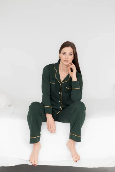 Salua Classic Luxury Pajamas In Green