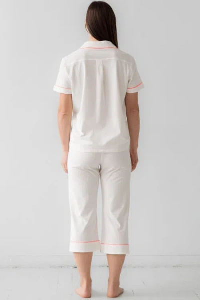 Salua Classic Luxury Capri Pajamas In White