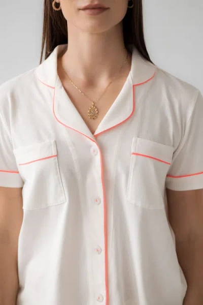 Salua Classic Luxury Capri Pajamas In White