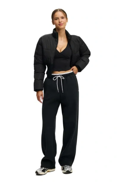 Cotton On Body Active Plush Double Waistband Sweatpant In Black