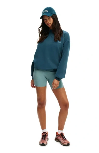 Cotton On Body Active Plush Mock Neck Sweatshirt In Blue
