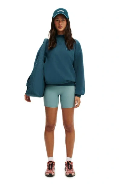 Cotton On Body Active Plush Mock Neck Sweatshirt In Blue