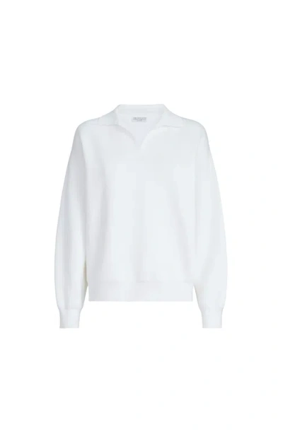 Brunello Cucinelli Double Knit Polo Shirt In White