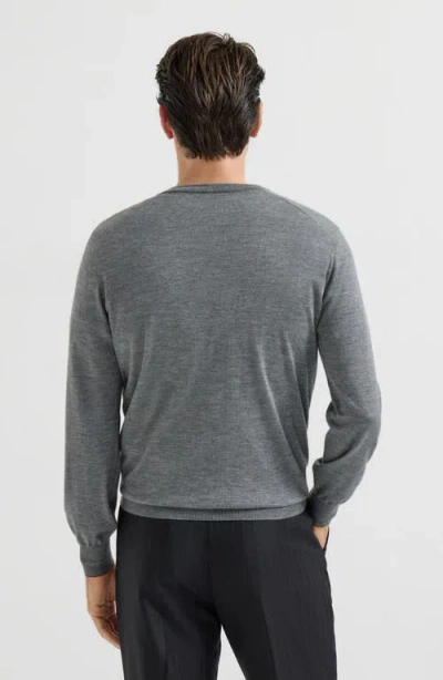 Brunello Cucinelli Cashmere And Silk Lightweight Sweater In Gray