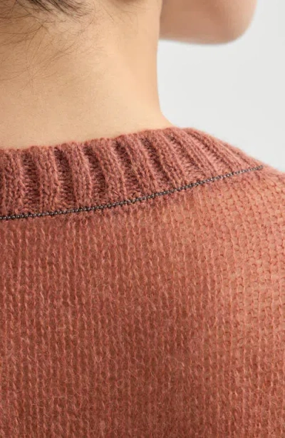Brunello Cucinelli Mohair And Wool Sweater In Brown