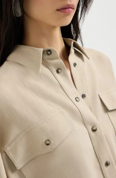 Brunello Cucinelli Patch-pocket Twill Shirt In Neutral