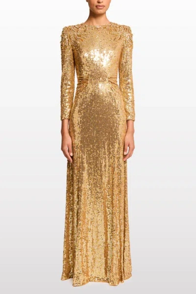 Jenny Packham Sequin Embellished Dulcet Dress In Gold