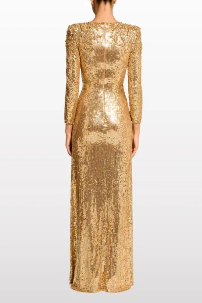Jenny Packham Sequin Embellished Dulcet Dress In Gold
