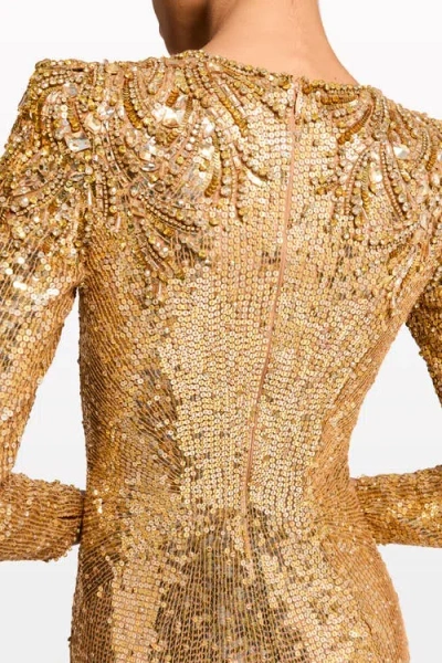 Jenny Packham Sequin Embellished Dulcet Dress In Gold