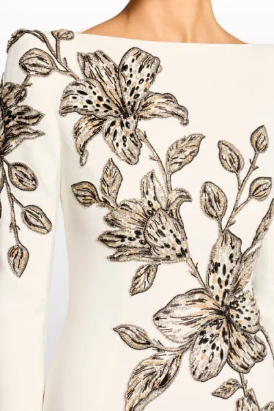 Jenny Packham Slipper Orchid Floral-embellished Maxi Dress In White