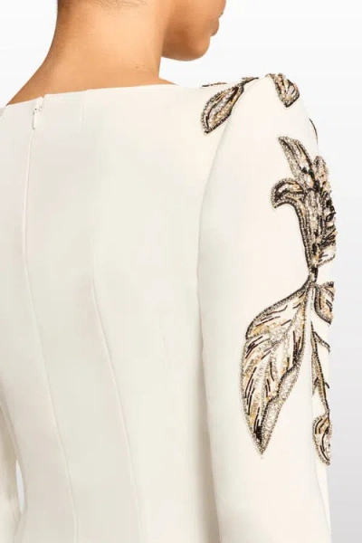 Jenny Packham Slipper Orchid Floral-embellished Maxi Dress In White