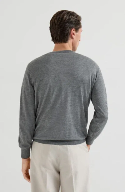 Brunello Cucinelli Cashmere And Silk Lightweight Sweater In Gray