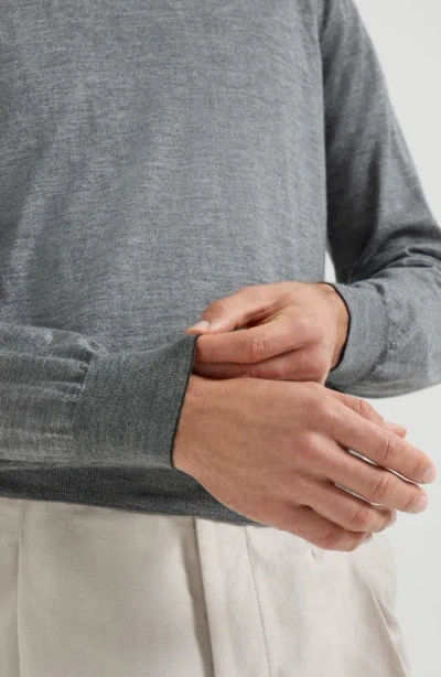 Brunello Cucinelli Cashmere And Silk Lightweight Sweater In Gray