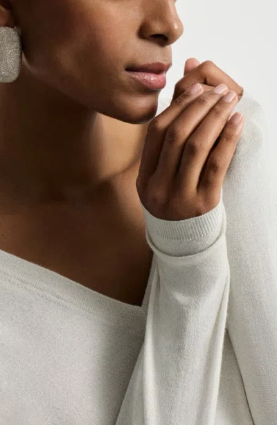 Brunello Cucinelli Cashmere-blend V-neck Jumper In Gray